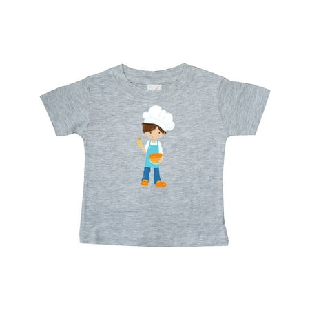 

Inktastic Boy Baking Boy With Chef s Hat Brown Hair Gift Baby Boy T-Shirt