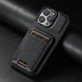 thumbnail image 2 of For Iphone 15 Plus Suteni H02 Leather Wallet Stand Back Phone Case(Black), iPhone 12 Pro Max, 2 of 7