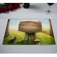 thumbnail image 2 of PKQWTM Wooden Sign In The Magic Spring Forest Kitchen Dining Table Mats Placemats Size 12x18 Inches, Set of 2 Pieces, 2 of 2