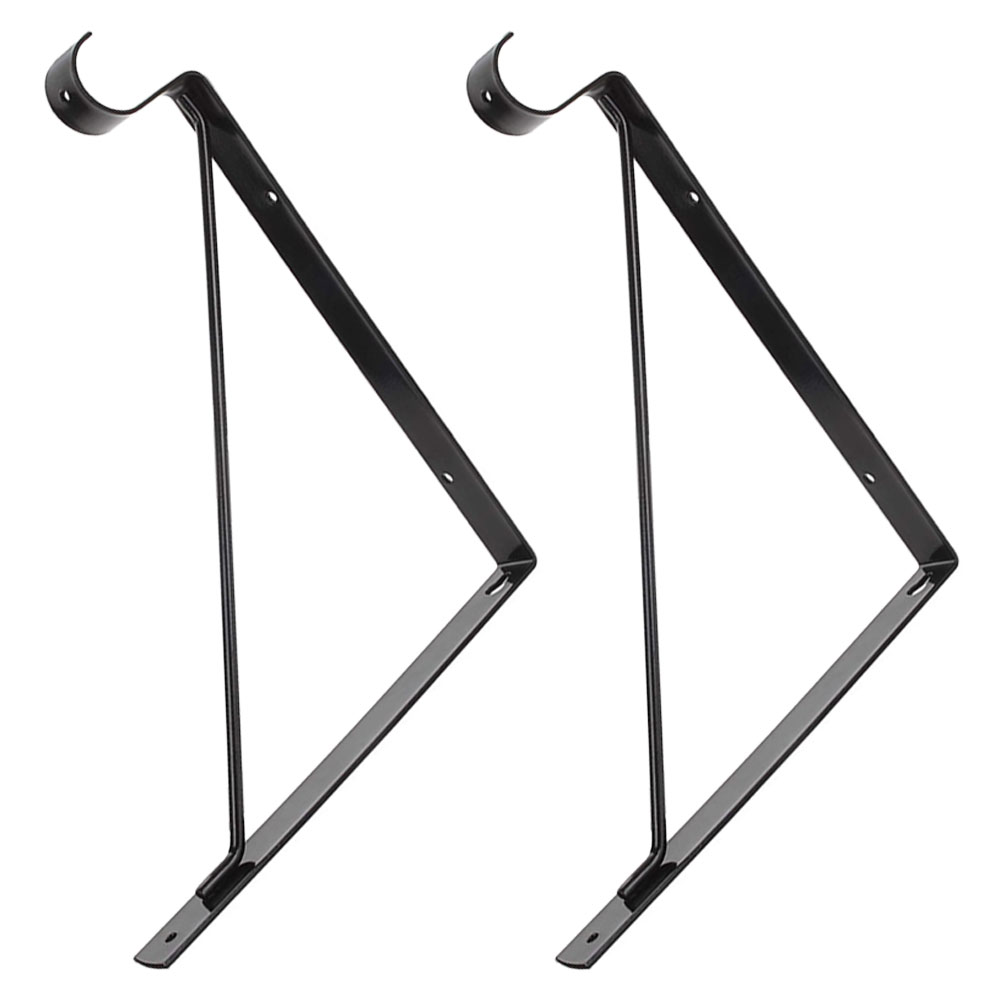 BERTDOMD 2-Pack Heavy Duty Metal Shelf Brackets with High Load Capacity Frame and Wall Mount Hooks for Storage Support