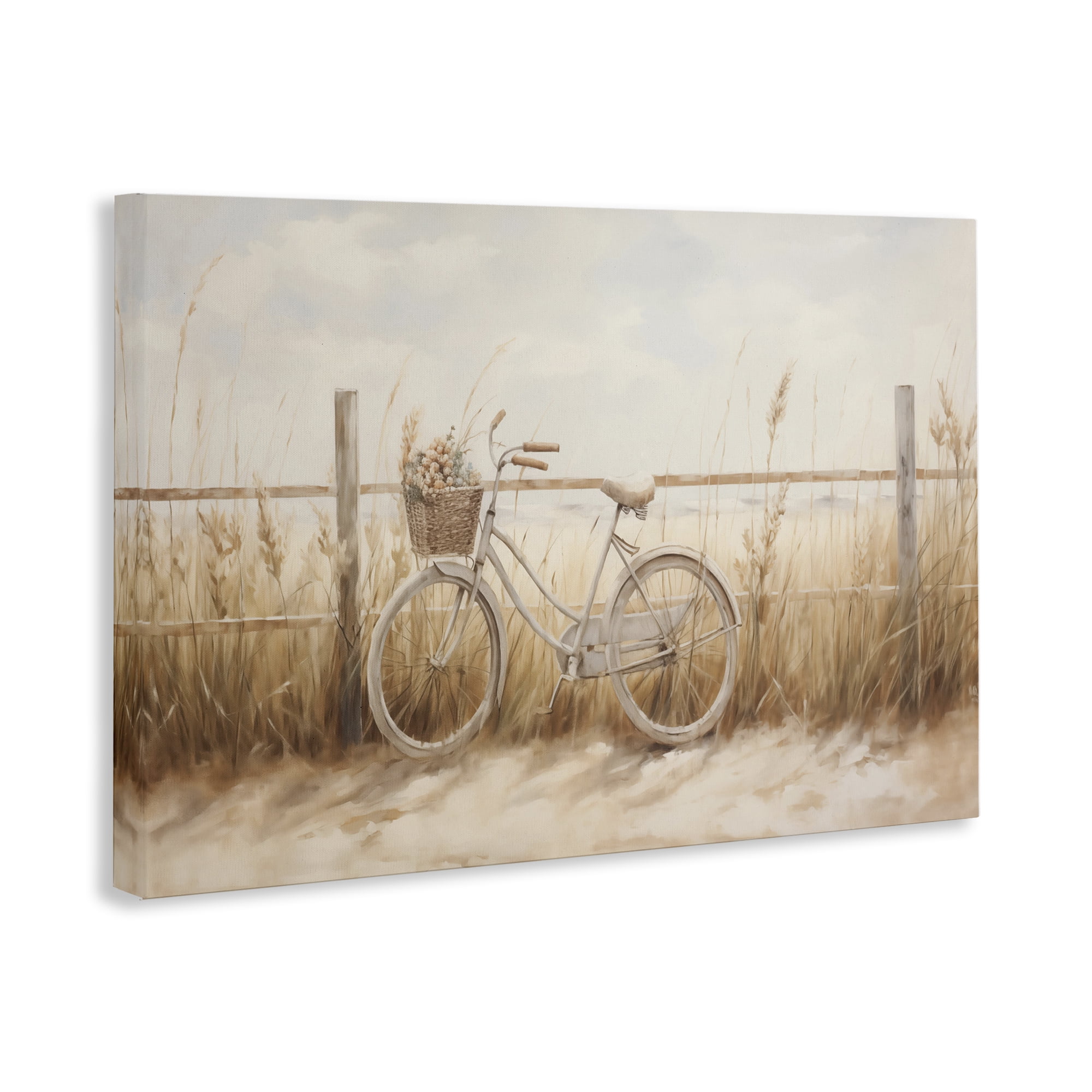 Stupell Industries Bicycle Basket with Herbs Landscape & Nature Painting Wrapped Canvas Art Print Wall Art, 24 x 16
