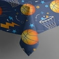 thumbnail image 2 of Basketball Theme Pattern Rectangle Tablecloth 60"x120",Waterproof Polyester Rectangle Table Cloth, Wipeable Spillproof Polyester Tablecloth for Dining, Camping, Indoor and Outdoor, 2 of 6