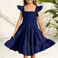 thumbnail image 2 of Otqutp Girls' U-Neck Casual Cotton Dress 2025 Trendy Tank Top Sundress for Kids 4-10 Years - Solid Color Everyday Outfit, 2 of 5