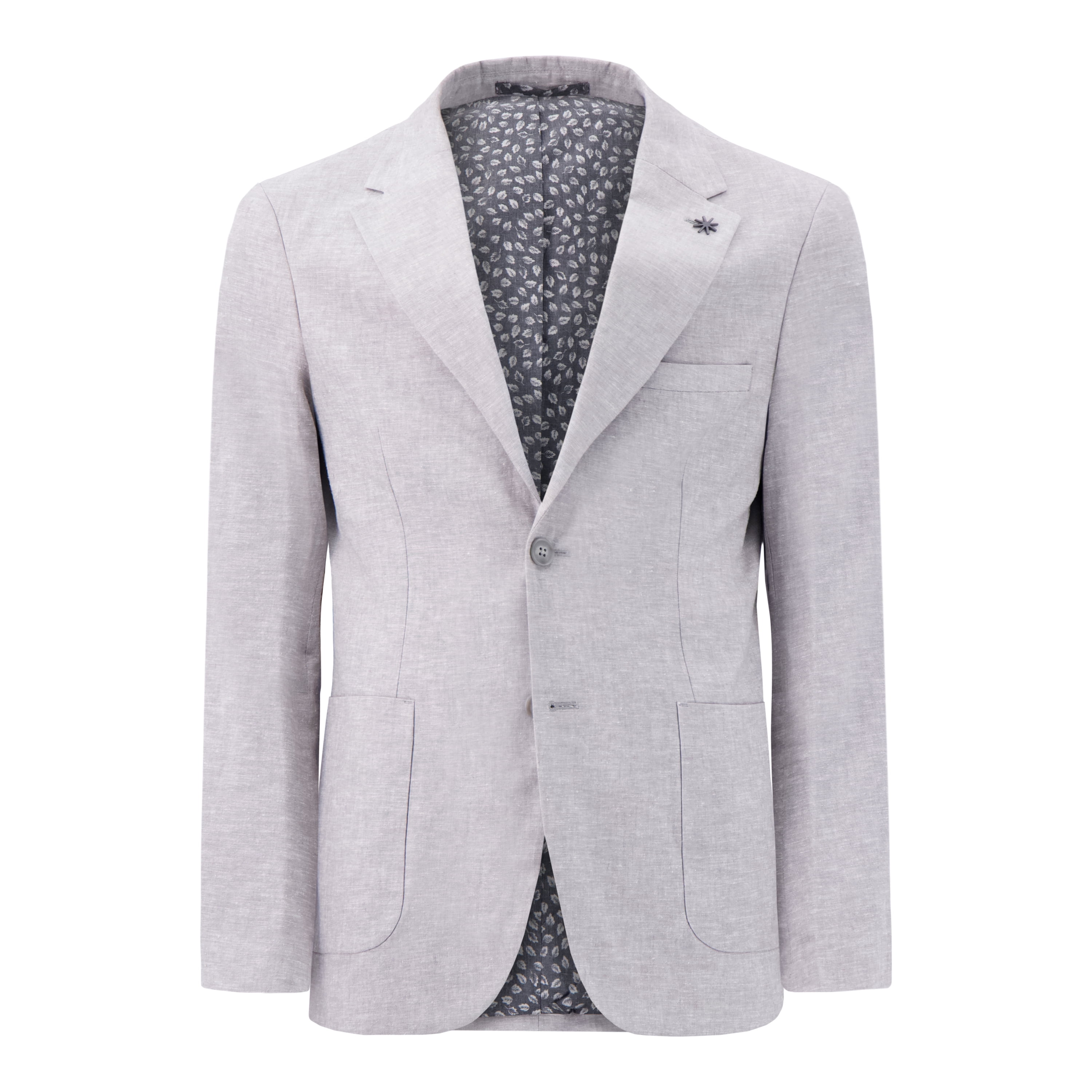 Report Collection Single Breast Full Lined Patch Pocket Linen Men's Jacket