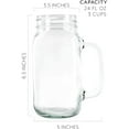 thumbnail image 6 of Darware Mason Jar Mugs with Handles (24oz, Clear, 4-Pack); Glass Drinking Glasses for Cold Beverages, Decoration, Storage, Party Favors, Cocktails, Floats, 6 of 10