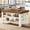 white and brown, variant on Tribesigns Kitchen Island with Storage Shelves, 55.1-Inch Farmhouse Island Table for Kitchen, Dining Room