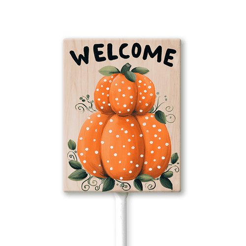 Eveokoki Thanksgiving Yard Sign Aluminum Fall Pumpkin Yard Stakes 4.6x6Inch Garden Decorations Welcome Sign for Autumn Harvest Outdoor Lawn Patio Walkway Decor