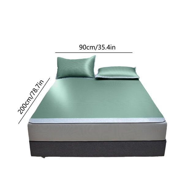 Leodye 1PCS Summer Ice Silk Naked Sleeping Mat - Machine Washable Foldable Soft Mattress Cover -78*35IN
