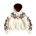 thumbnail image 6 of Men's Y2k Goth Graphic Zip Up Hoodies Long Sleeve Grunge Punk Graphic Print Streetwear Oversized Hooded Sweatshirt With Pocket W001-Beige XXXXL, 6 of 7