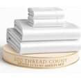 thumbnail image 1 of Draps en Coton Ultra Doux Ensemble de Draps Double Ensemble Pc Nombre de Fils Satin Literie Draps à Poches Profondes Draps Rafraîchissants Draps Format Double Ensemble de Lit Respirant (), 1 of 7
