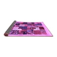 thumbnail image 2 of Ahgly Company Indoor Round Abstract Purple Contemporary Area Rugs, 4' Round, 2 of 4