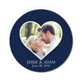 thumbnail image 1 of Darling Souvenir Round 45 Pcs Heart Custom Photo Labels Save The Date Stickers Personalized Bride Groom Names And Date Envelope Seals - Navy Blue, 1 of 4
