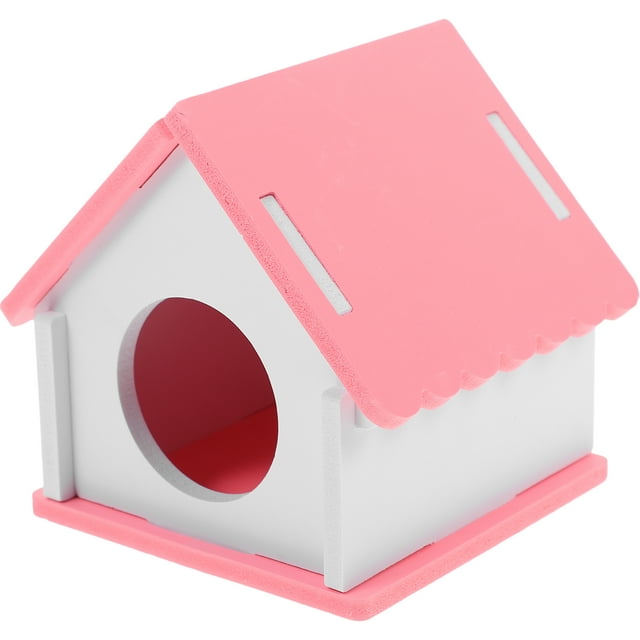 KAKOWELY Maison Cachette en PVC Durable pour Hamster Rose pour Animaux de Compagnie Sûr Réutilisable Longue Durée 1 Pce, 4.06"X3.74"X3.35 Pouces