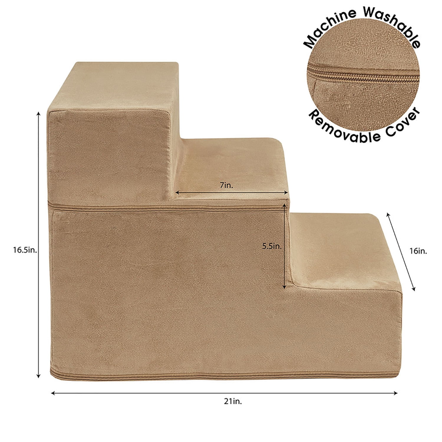 Pefilos 24" Pet Stairs for Small Pet, 4-Step Ladder Ramp for Beds and Couch, Non-Slip Balanced Indoor Step, Beige Pefilos 24" Pet Stairs for Small Pet, 4-Step Ladder Ramp for Beds and Couch, Non-Slip Balanced Indoor Step, Beige