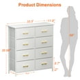 thumbnail image 3 of YILQQPER Dresser for Bedroom with 8 Drawer, Wood White Dressers & Chests of Drawers for Living Room, Storage Organizer Unit with Fabric, Sturdy Metal Frame, Wood Tabletop, 3 of 13