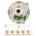 thumbnail image 6 of 15 Inch Round Placemats Set of 4, Green Christmas Tree Non Slip Heat Insulation PP Table Mats, Xmas Botanical Berry Snowflake Washable Place Mats for Kitchen Dining Party Table Decor, 6 of 7