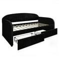 thumbnail image 6 of Castle Place Corduroy Luxe Twin Daybed with 2 Storage Drawers, Black, 6 of 8