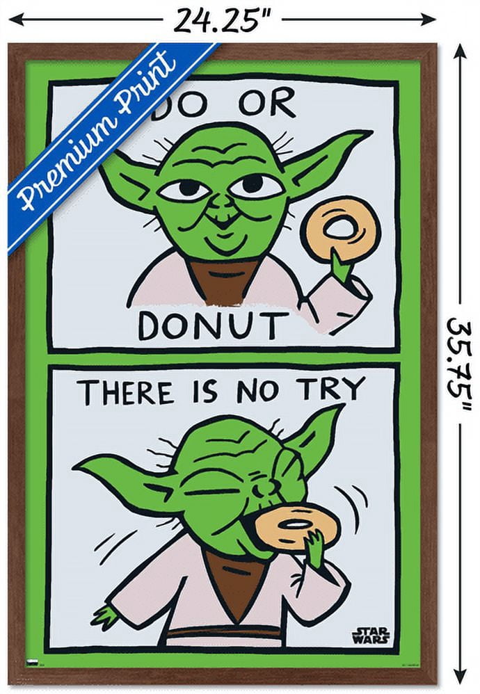 Star Wars: Saga - Yoda Donut Wall Poster, 22.375" x 34", Framed