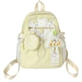 thumbnail image 2 of ibiyuan School Backpack Middle High School Teen Durable Shoulder Bookbag with Multi-Pockets Solid Color Back To School Gift / Holiday Gift,One Size,Yellow, 2 of 4