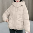 thumbnail image 2 of Winter Warm Coats for Womens Fashion Plus Size Solid Color Hooded Jacket, 2 of 9