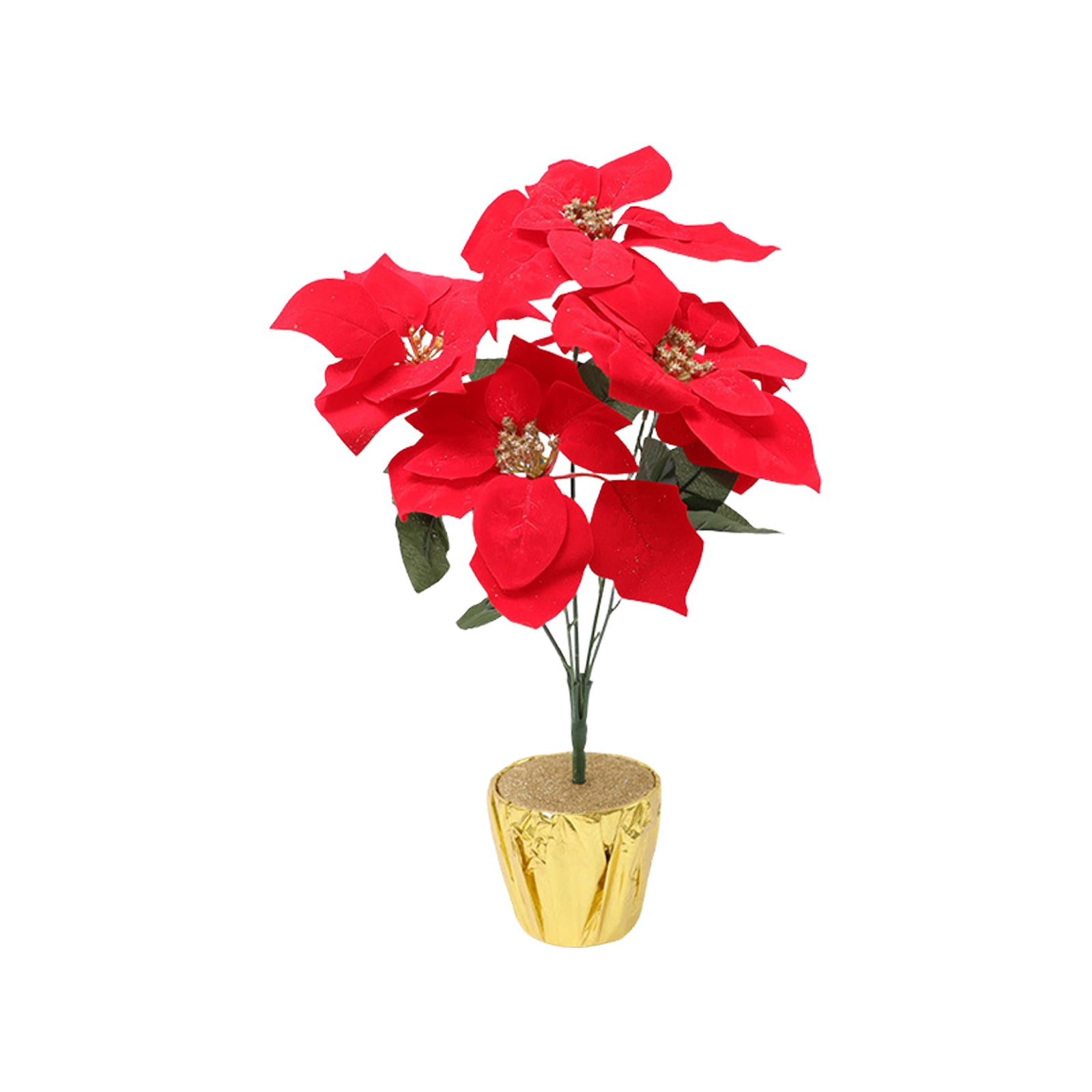 Artificial Red Poinsettia Potted Plant Poinsettia Plant Bonsai Fake