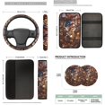 thumbnail image 6 of XYZCANDO Deer Camo Forest 14 Pack Auto Seat Covers Full Set Steering Wheel Cover Center Console Pad Seat Belt Covers Headrest Covers for Most Cars SUVs Sedans, 6 of 7