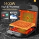 thumbnail image 3 of Máquina para hacer waffles, waflera antiadherente de 4 rebanadas, waflera cuadrada de 1400 W con luces indicadoras para papas fritas, bocadillos, desayuno y almuerzo, fácil de limpiar, sin PFOA, con, 3 of 8