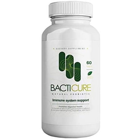 Bacticure, Natural Product, Set of 1 Bottle, Total per Bottle 60 Capsules, Vegetarian Capsules, Immune System Support, Patented Formula, Original Product.