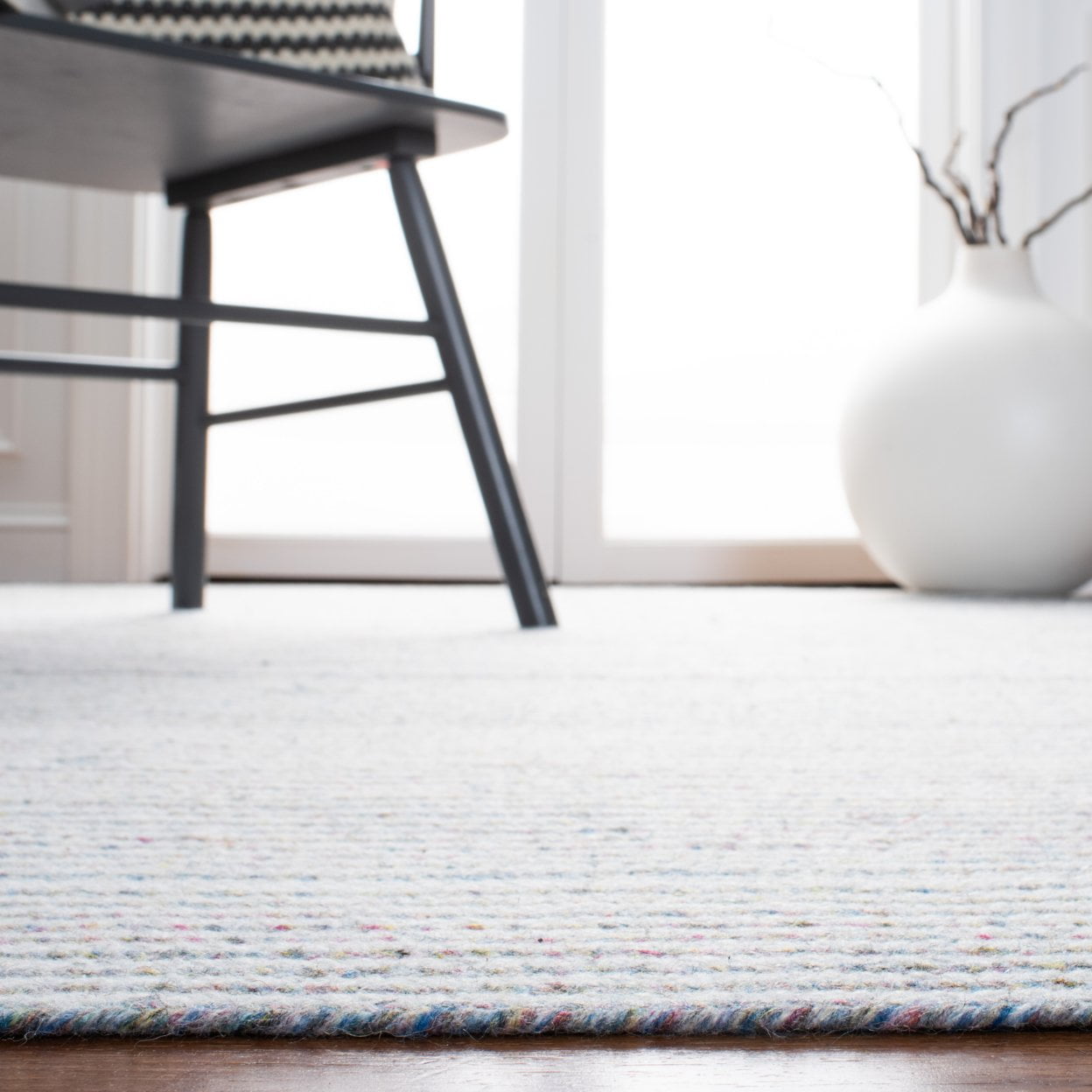 SAFAVIEH Cape Cod Randell Abstract Polyester Area Rug, Ivory/Green, 5' x 8'