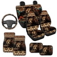 thumbnail image 3 of HUIACONG Aztec Bear Car Seat Covers Car Floor Mats Steering Wheel Cover Full Set Easy to Install 9 Pieces Car Floor Mats All Weather with Anti-Slip Pad Removable Automotive Accessories, 3 of 8