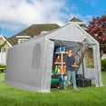 thumbnail image 6 of Heavy Duty Outdoor Storage Shed with Roll-up Zipper Door Waterproof and UV Resistant Portable Garage Carport for Motorcycle Bike Garden Tools Grey, 6 of 8