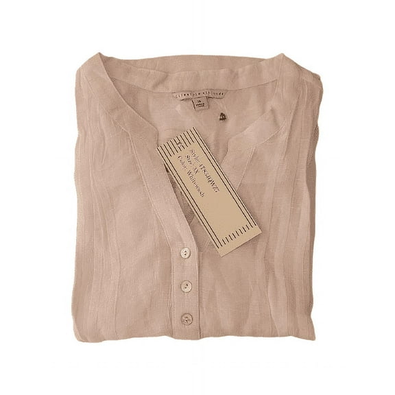 Lifestyle Attitude Women's Plus Pleat Front Button Blouse White Size 3X