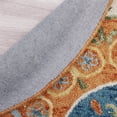 thumbnail image 5 of Ox Bay Talia 4' Round Orange/Cream Floral Wool Indoor Area Rug, 5 of 7