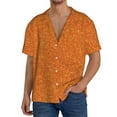 thumbnail image 3 of Disketp Men's Hawaiian Orange Glitter Print Shirts Button Down Holiday Beach Shirts-XX-Large, 3 of 7