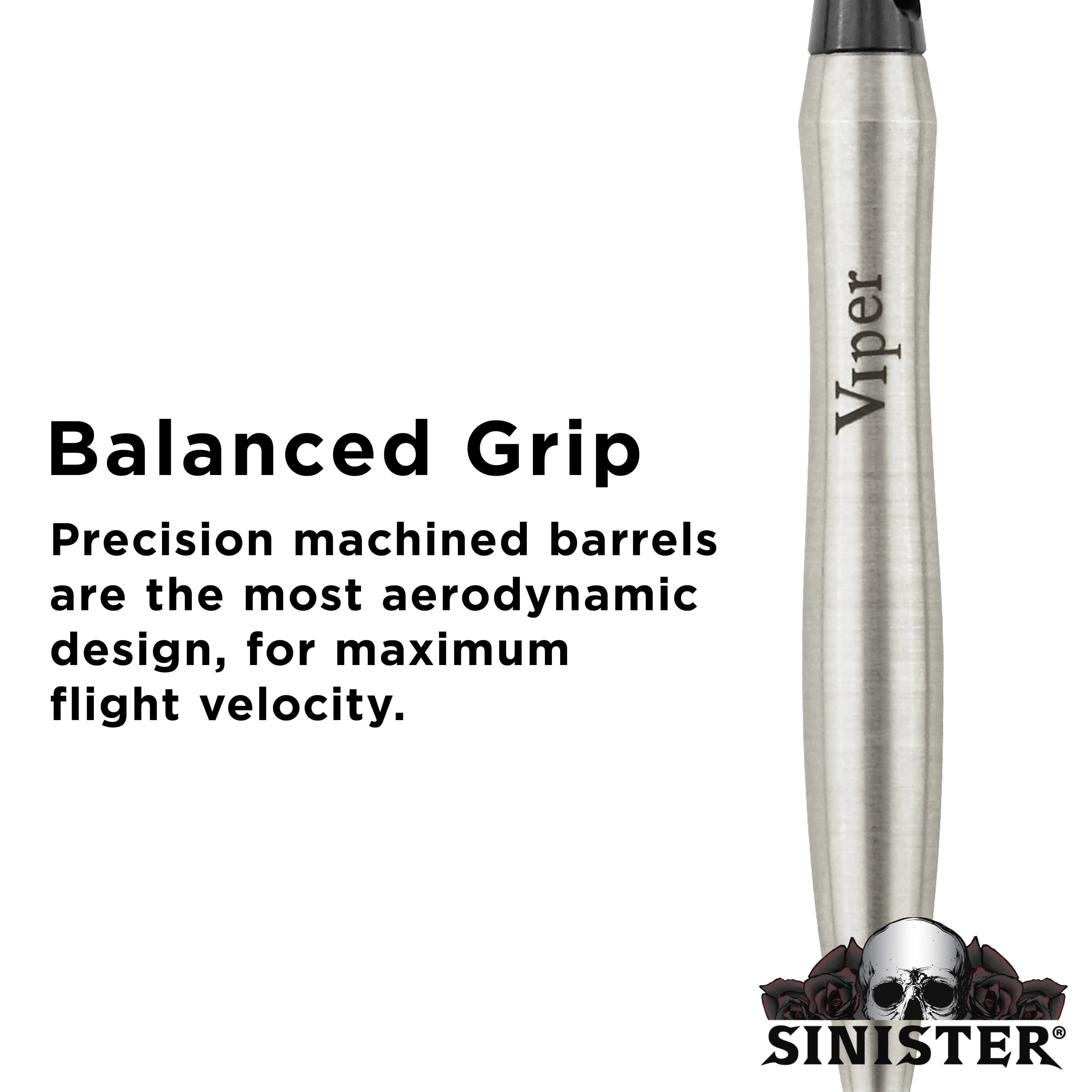 Viper Sinister 95% Tungsten Professional Steel Tip Dart Set, 24 Grams