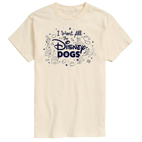 Disney Classics - Cats & Dogs - I Want All The Disney Dogs - Men's Short Sleeve Graphic T-Shirt