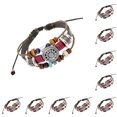 thumbnail image 2 of Pulseras trenzadas de cuero Qarigey con cuentas con cuerda de cáñamo Accesorios para mujeres Regalos para el día de San Negro 10Conjunto, 2 of 6