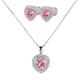 thumbnail image 1 of Set de Joyería para Mujer Plata .925 con Zirconia Cúbica,  LuckyLy Juego de Collar y Aretes de Corazón Brillante – Regalos para Mujer San Valentín y Regalos para Mamá Navidad, Modelo Zaria rosa, 1 of 6
