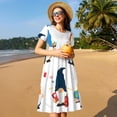 thumbnail image 4 of Balery School Cute Gnomes Vestidos sueltos de manga corta para mujer, vestidos de verano 2025, vestidos casuales de corte A con vuelo., 4 of 6