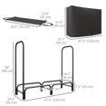 thumbnail image 3 of Outsunny 4ft Firewood Rack with Cover and Carrier Wood Storage Holder Black, 3 of 10