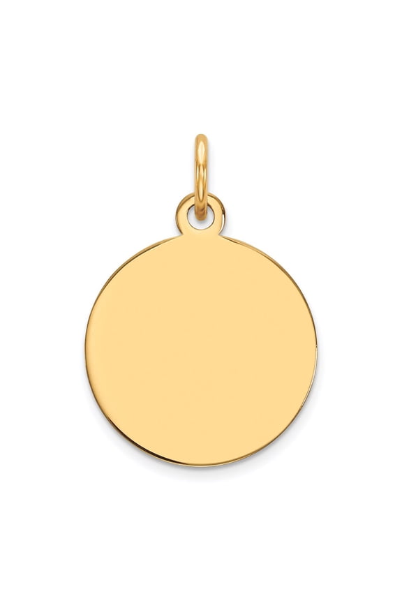 14K Yellow Gold Charm Pendant Personalized 21 mm 15