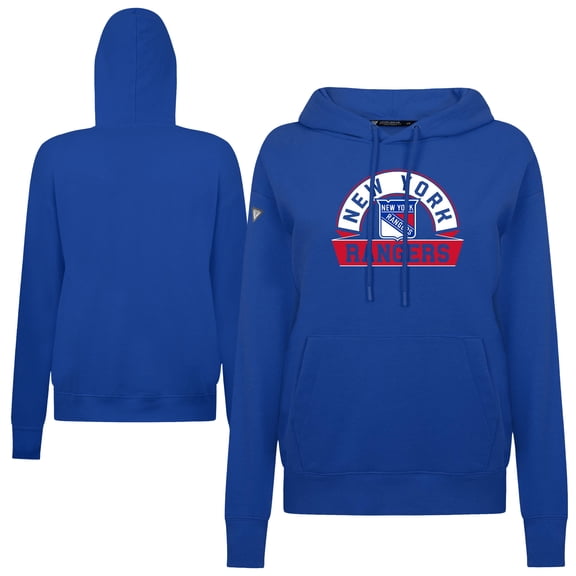 Women's Levelwear Royal New York Rangers Adorn Banner Arch Pullover Hoodie