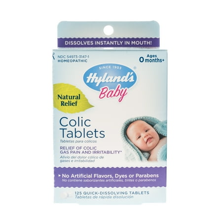 Hyland's Baby Colic Tablets, Natural Relief of Colic Gas Pain and Irritability, 125