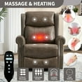 thumbnail image 3 of 360° Swivel Recliner Chair Rocker with Massage and Heating for Elderly, Genuine Leather Lounge Single Sofa with Adjustable Footrest and Backrest, Grey, 3 of 7