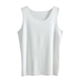 thumbnail image 5 of wcjm White Women's Ice Tank Tops Summer Camisole No Bra Loose Fit Wide Strap Under Shirt Workout Tanks, 5 of 9