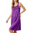 thumbnail image 4 of ZyeKqe Nightgown for Women Sleeveless Ruffled Bow Lightweight Loose Comfy Casual Loungewear Sleep Shirts Midi Dress, 4 of 5