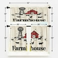 thumbnail image 3 of Farmhouse Kitchen Window Curtains Valance and Tier Set 36 Inch, Red Barn Farm Animals 3 Piece Window Treatment Tiers for Living Room Bedroom Windmill Kitchen Decor Drapes, 3 of 6