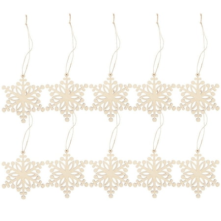 

NUOLUX 10pcs Durable Wooden Hanging Pendant Hollow Out Adornment Christmas Decoration