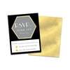 Personalized Gold Hexagon Art Deco Wedding RSVP Cards