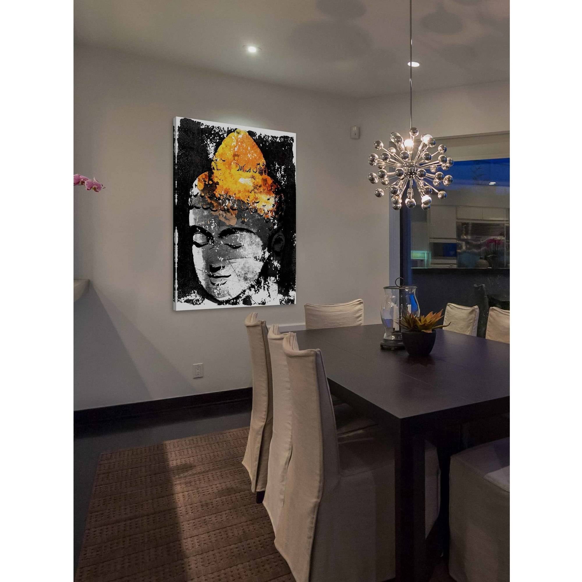 Marmont Hill "Buddha Black Gold" by Rick Martin Painting Print on Wrapped Canvas